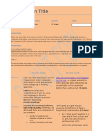 Lesson Plan Title: Subject Teacher Grade Date