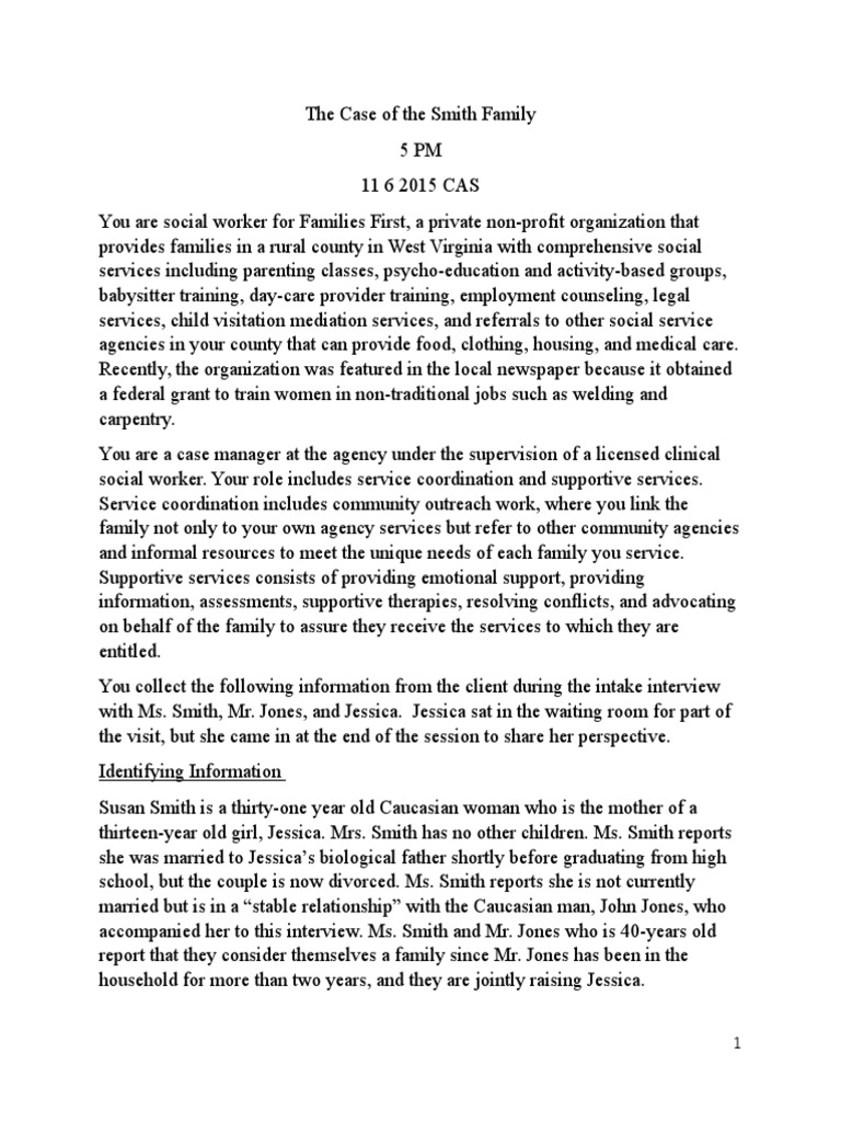 Smith Case Adolescence Social Work