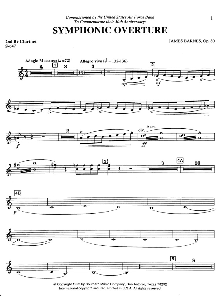 ● 吹奏楽楽譜 バーンズ / Symphonic Overture Symphonic Overture Sheet Music for Trombone, Cornet