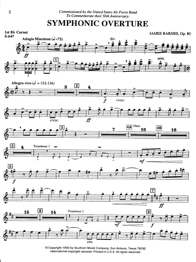 ● 吹奏楽楽譜 バーンズ / Symphonic Overture Symphonic Overture | PDF