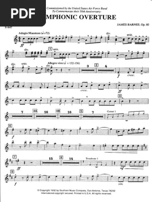 ● 吹奏楽楽譜 バーンズ / Symphonic Overture 交響的序曲(フルスコア) Symphonic Overture (Full Score, No