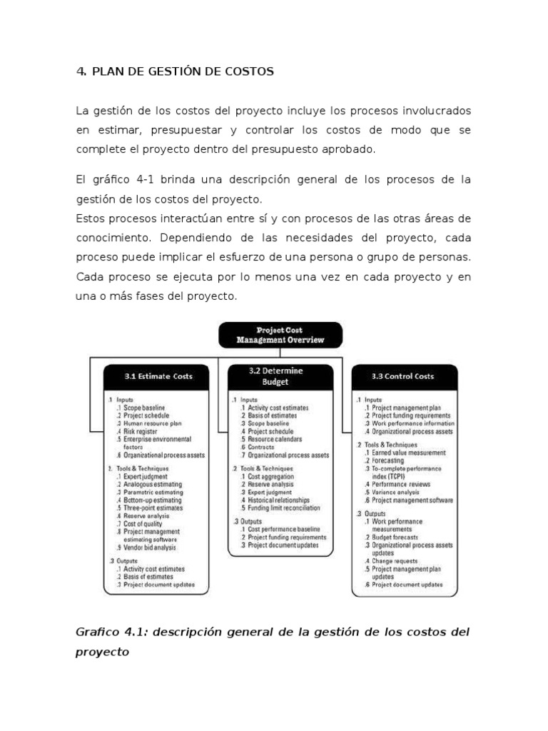 Gestión de Costos en Proyectos | PDF | Presupuesto | Planificación
