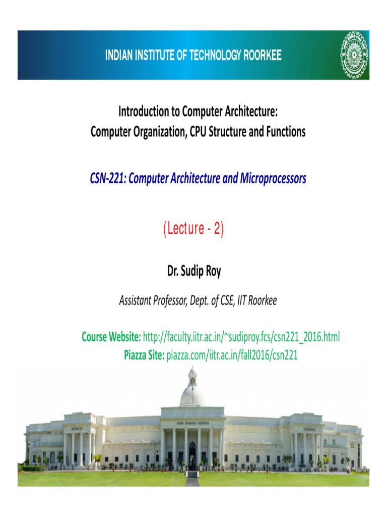 Introduction To Computer Architecture: Computer Organization, CPU ...