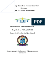 (Regional Tax Office Abbottabad) : Internship Report On Federal Board of Revenue