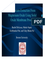 Magnesium Extraction From Magnesium Oxide Using Solid Oxide Membrane Process