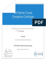 Dell Partner Course Completion Certificate