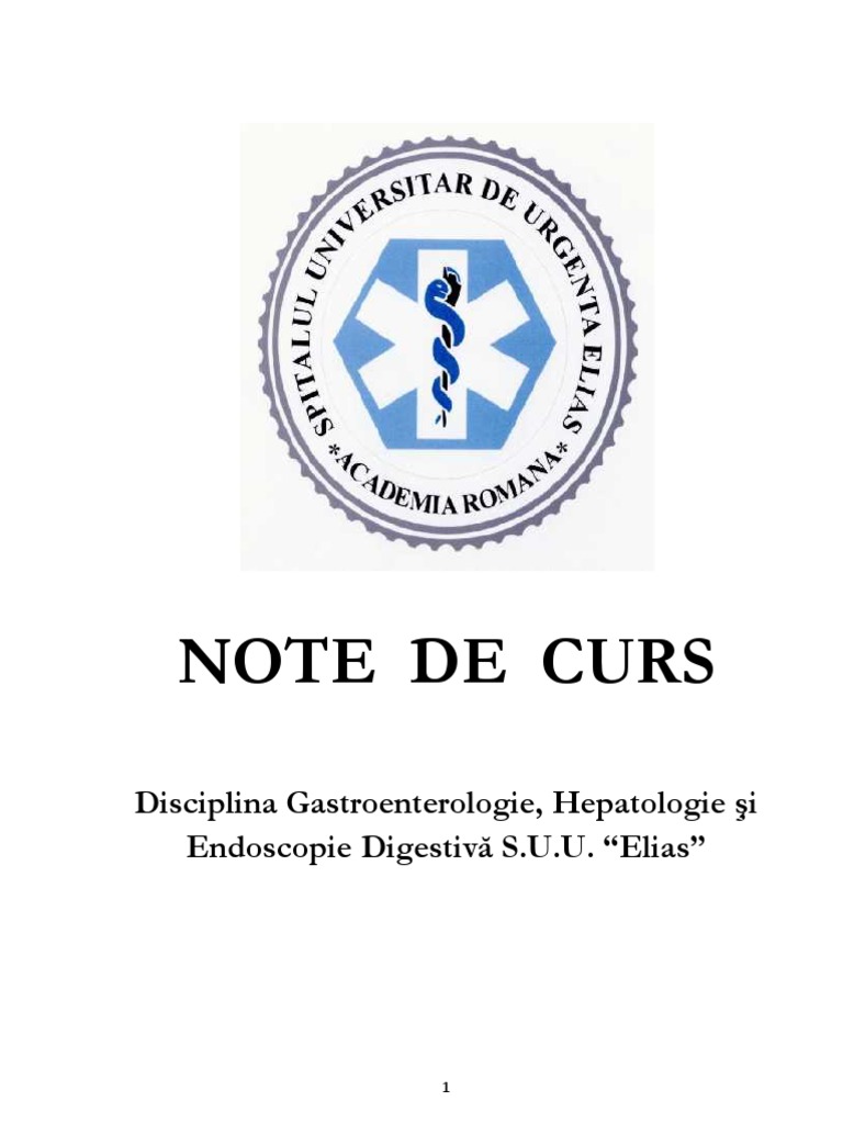 Gastroenterologie Note De Curs Elias Pdf