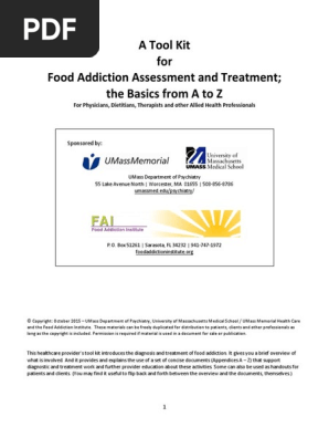 Final Food Addiction Tool Kit 10 14 15 Substance Use - 