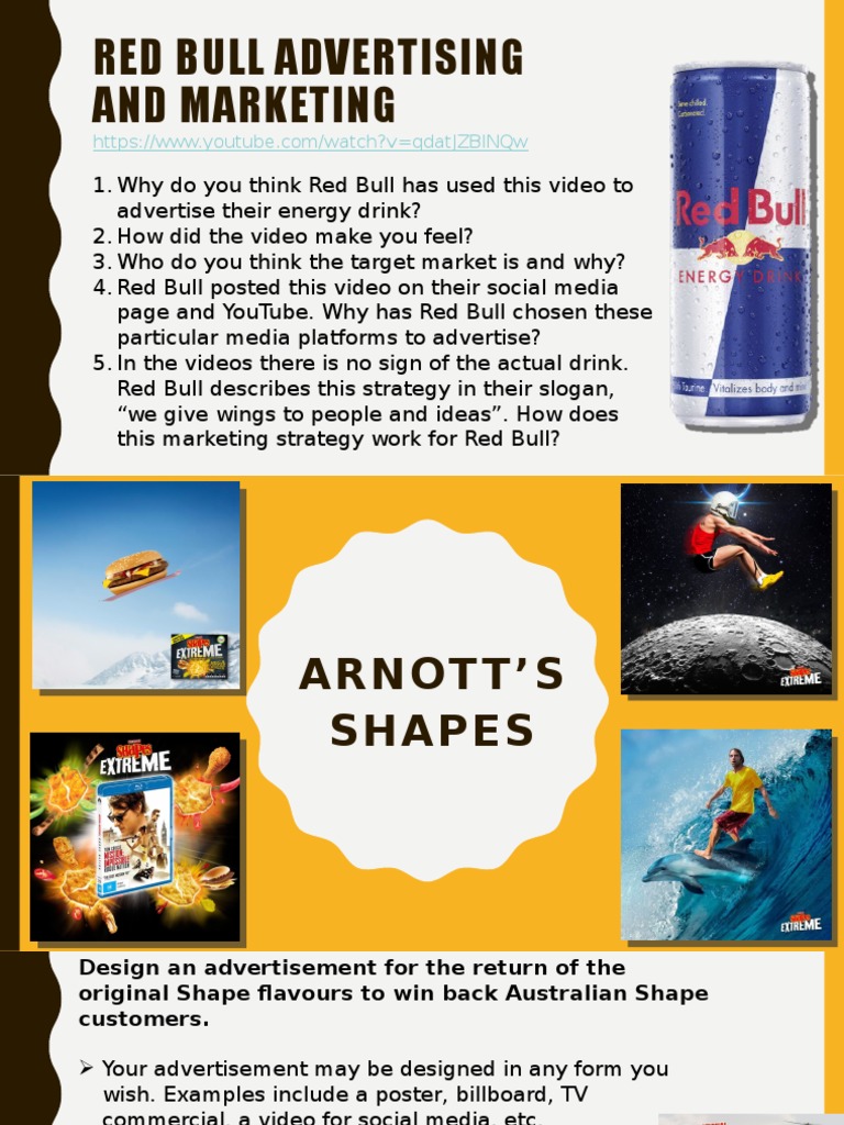 D T Lesson 2 - Marketing Red Bull and Shapes | PDF