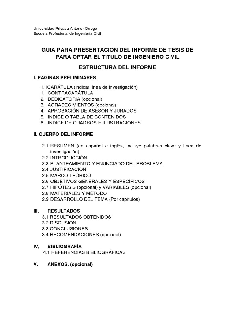 Guía para Elaborar Tesis de Ingeniería Civil | PDF | Informática