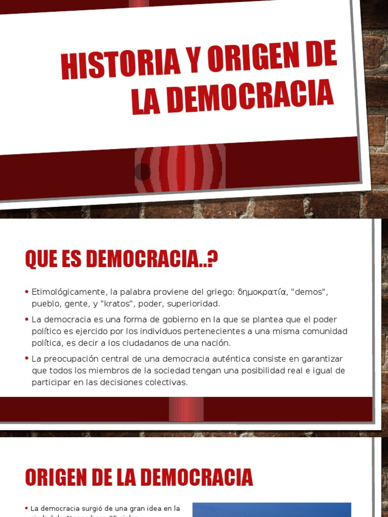 Historia y Origen de La Democracia | PDF | Democracia | Ideologías ...