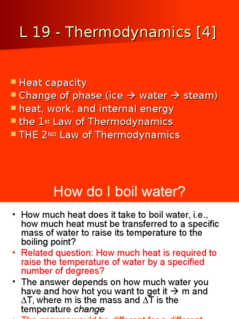 Thermodynamics lecture Heat Capacity Heat