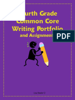 Common Core Fourth Grade Writing Portfolio Checklist and Assignments