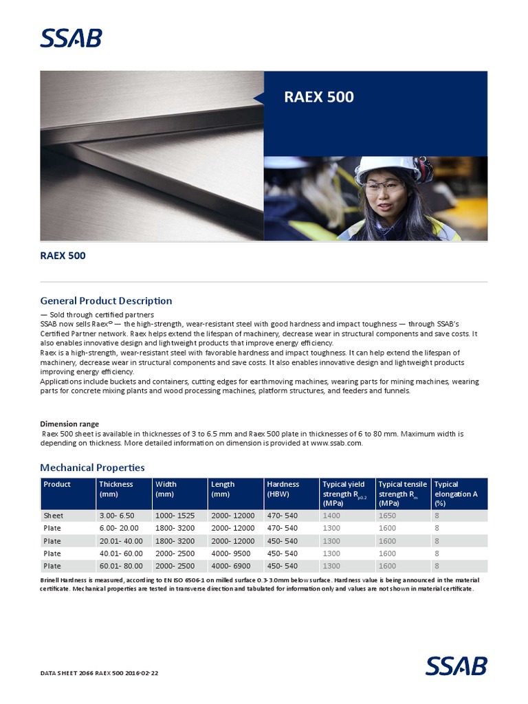 Wear Plate - Raex | PDF | Hardness | Strength Of Materials