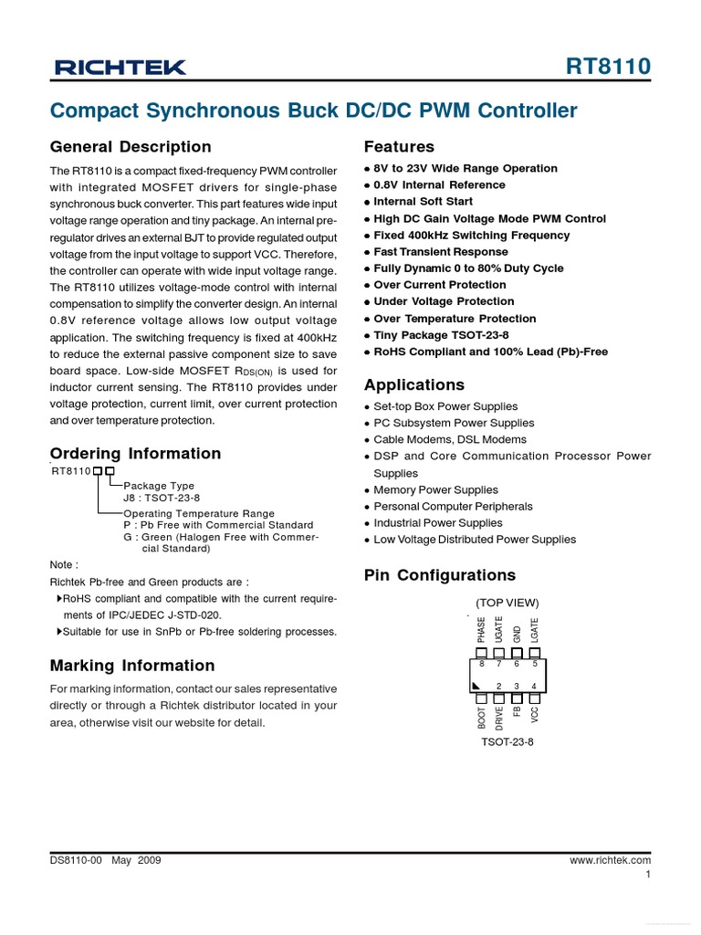Datasheet - HK rt8110 7327105 PDF | PDF | Mosfet | Capacitor