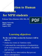 Introduction To Human Nutrition For MPH Students