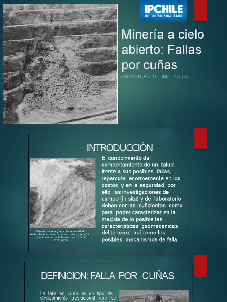 Fallas por Cuñas en Minería a Cielo Abierto | PDF | Falla (geología ...