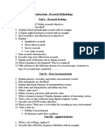 Question Bank - Research Methodology Unit I: - Research Problem