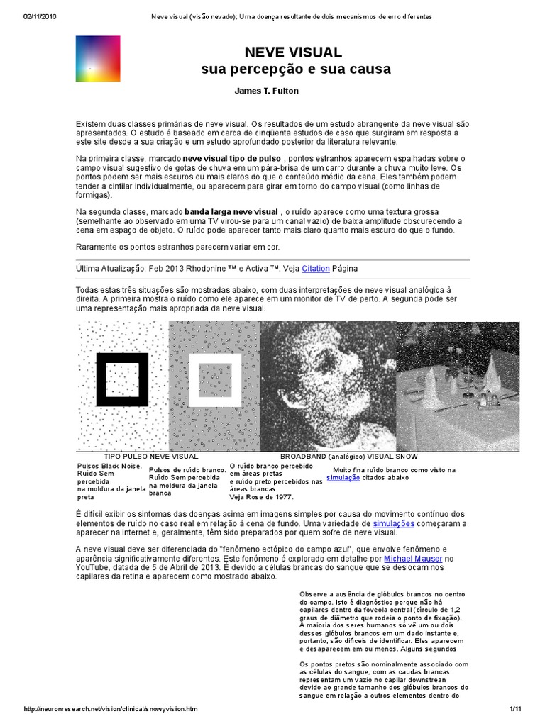 Entendendo a Neve Visual: Causas e Sintomas | PDF | Sistema visual ...