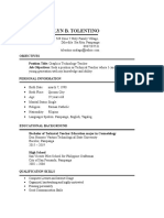 Sample Resume and Application Letter