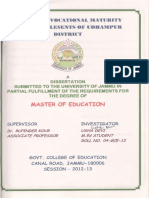 A Study of Vocational Maturity Among Adolescents of Udhampur District By:-  Usha Devi