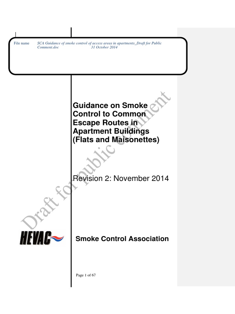 Draft SCA Guidance On Smoke Control in Apartment Buildings | PDF ...