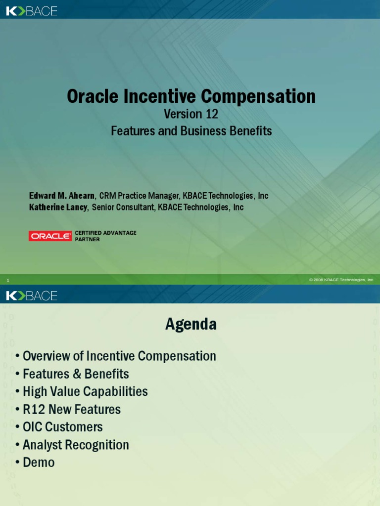 Oracle Incentive Compensation - KBACEIncentiveCompWebcast | PDF ...
