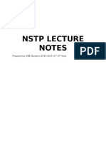 NSTP Lecture Notes: Prepared By: DBE Students 2014-2015 (1 - 2 Year)