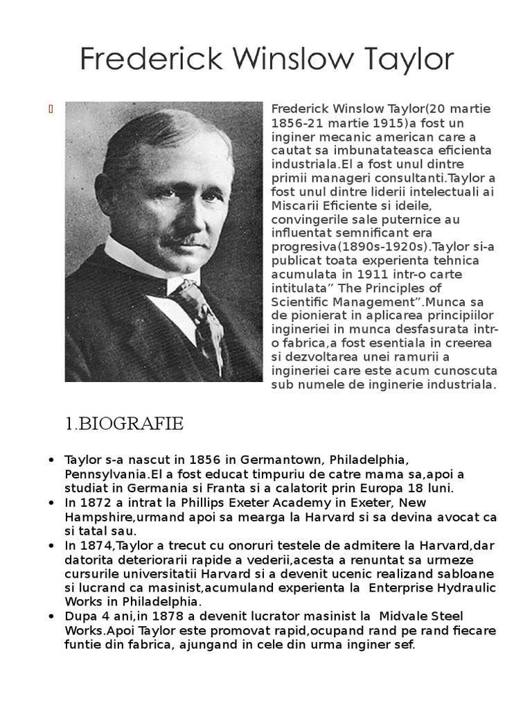 Frederick Winslow Taylor | PDF