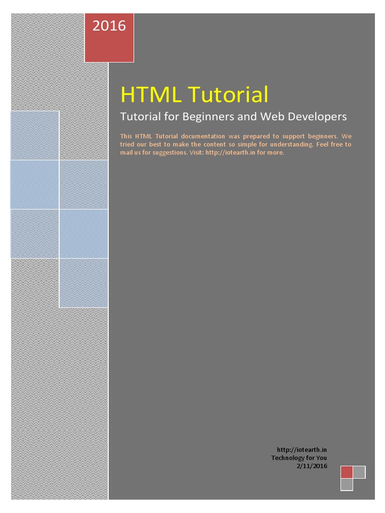HTML Tutorial | Download Free PDF | Html Element | Hyperlink