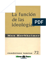 Horkheimer, Max - La Funcion de Las Ideologias PDF