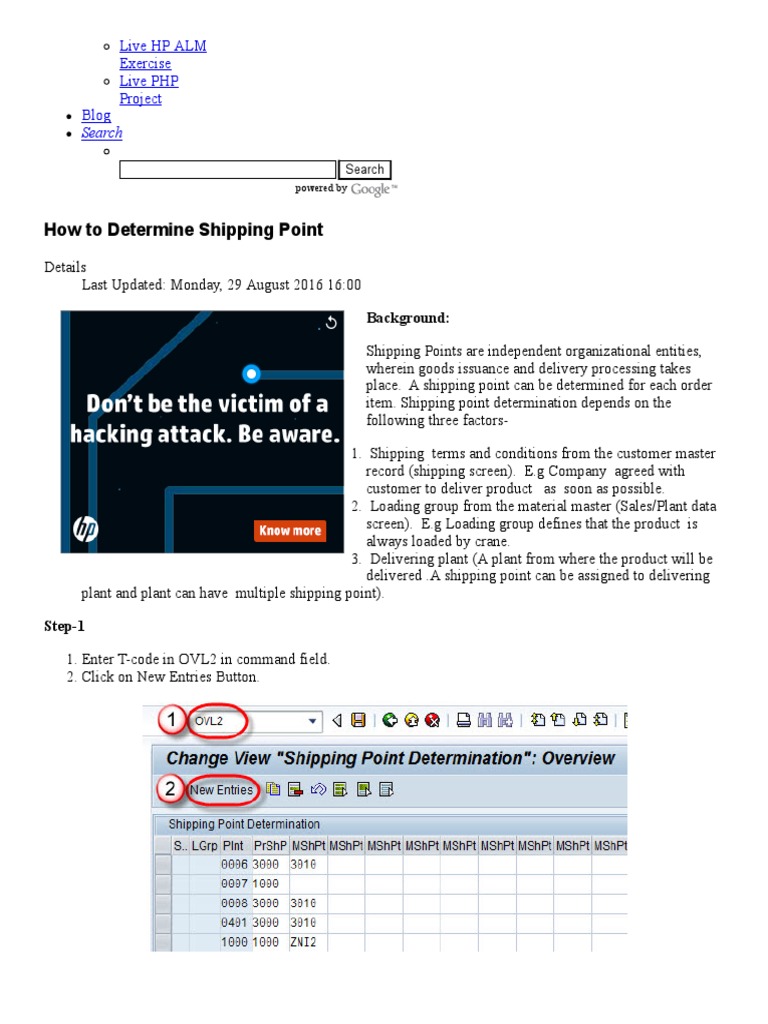 Shipping Point Determination in SAP SD | PDF | Computers