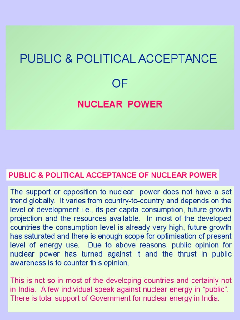 Public & Political Acceptance OF: Nuclear Power | PDF | Radioactive ...