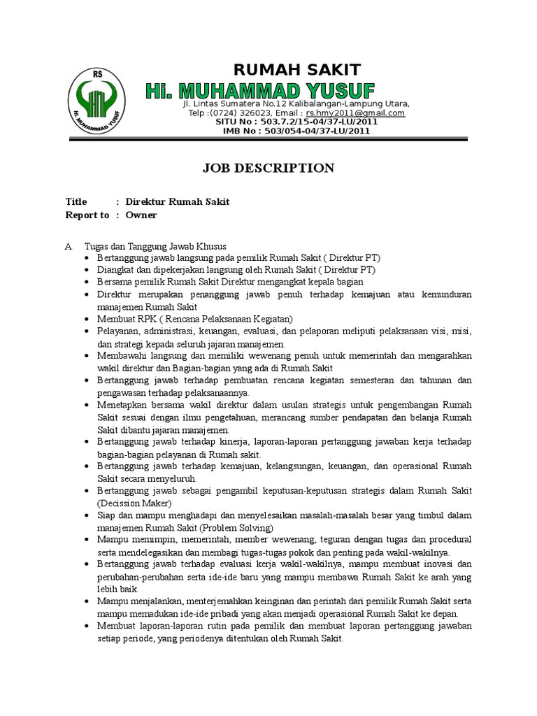 1 Job Desk Direktur