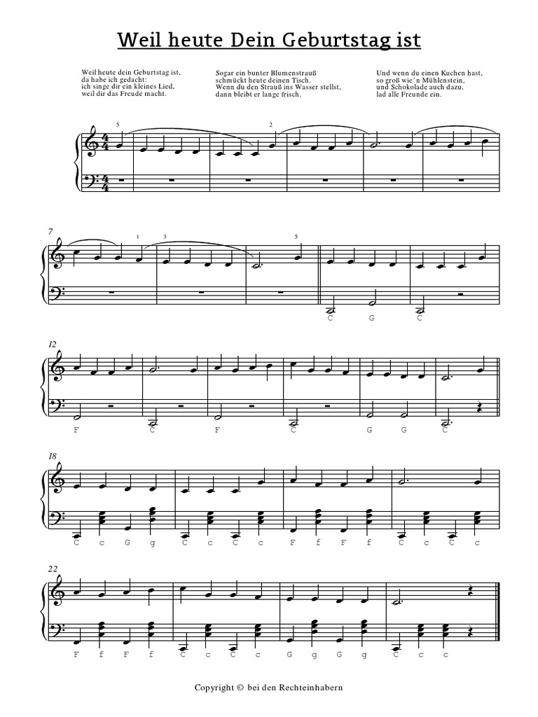 Weil Heute Dein Geburtstag Ist