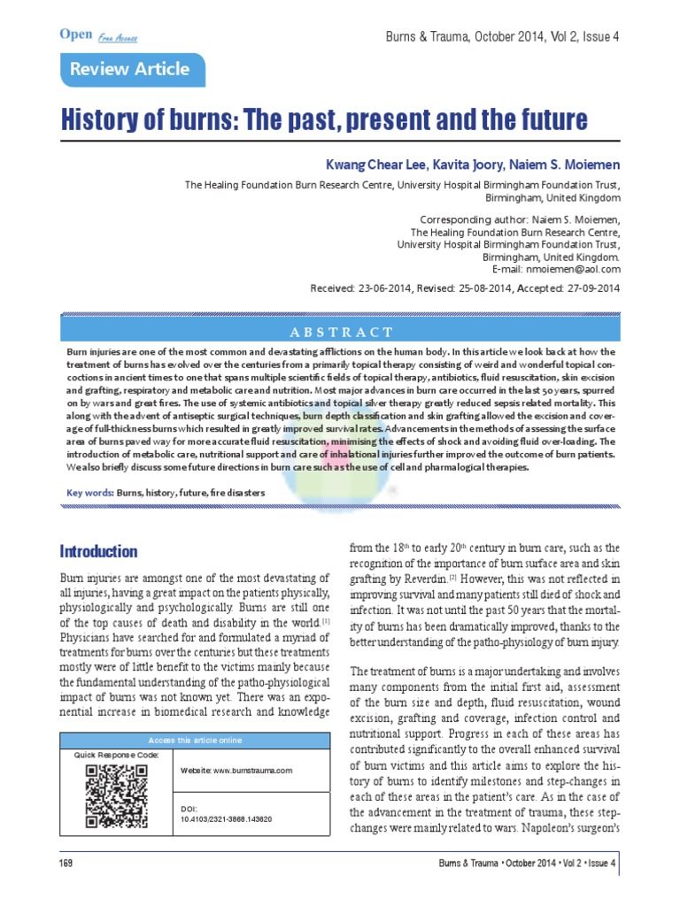 History of Burns PDF Burn Lung