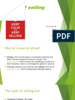 Types of Selling: Presented By: Palak Kunal Bba 5 B