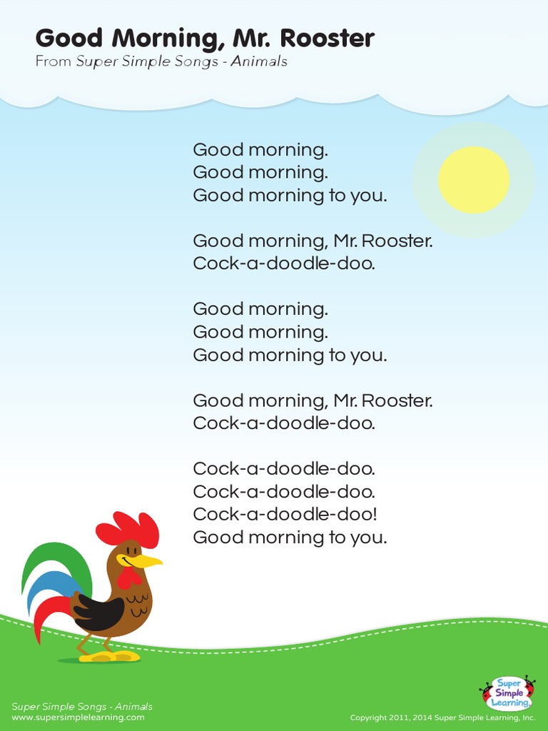 Lyrics Poster Good Morning MR Rooster PDF | PDF