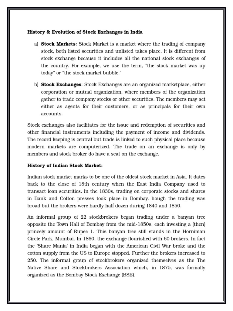 NATIONAL STOCK EXCHANGE HISTORY visual data 5