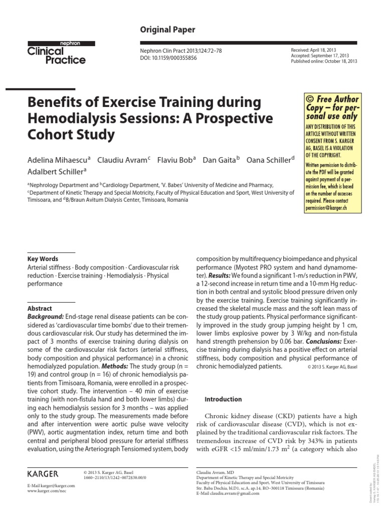 Benefits of Exercise Training during Hemodialysis Sessions