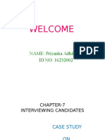 Welcome: NAME: Priyanka Adhikary ID NO: 16232002