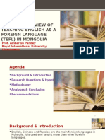 A Knowledge Management View of Teaching English As A Foreign Language (Tefl) in Mongolia
