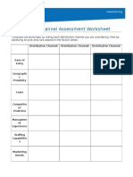 Distribution Channel Assessment Worksheet