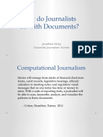 What Do Journalists Do With Documents? Field Notes For NLP Researchers