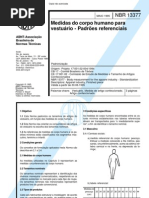 NBR 13377 - Medidas Do Corpo Humano Para Vestuario - Padroes is