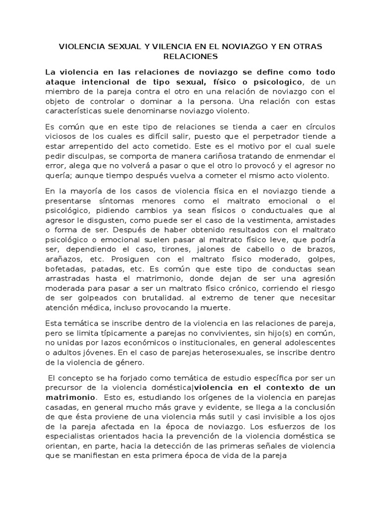 Violencia en el Noviazgo: Causas y Consecuencias | PDF | Sicología ...