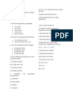 Examen de Matematicas Grado 6o