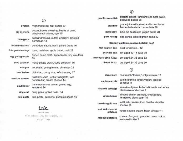 Ink Menu