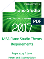 MEA Piano Studio Theory Requirements - Preparatory A