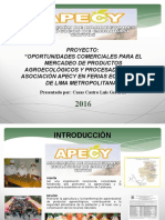 Oportunidades Comerciales para El Mercadeo de Productos Agroecológicos y Procesados de La Asociación Apecy en Ferias Ecológicas de Lima Metropolitana 2016